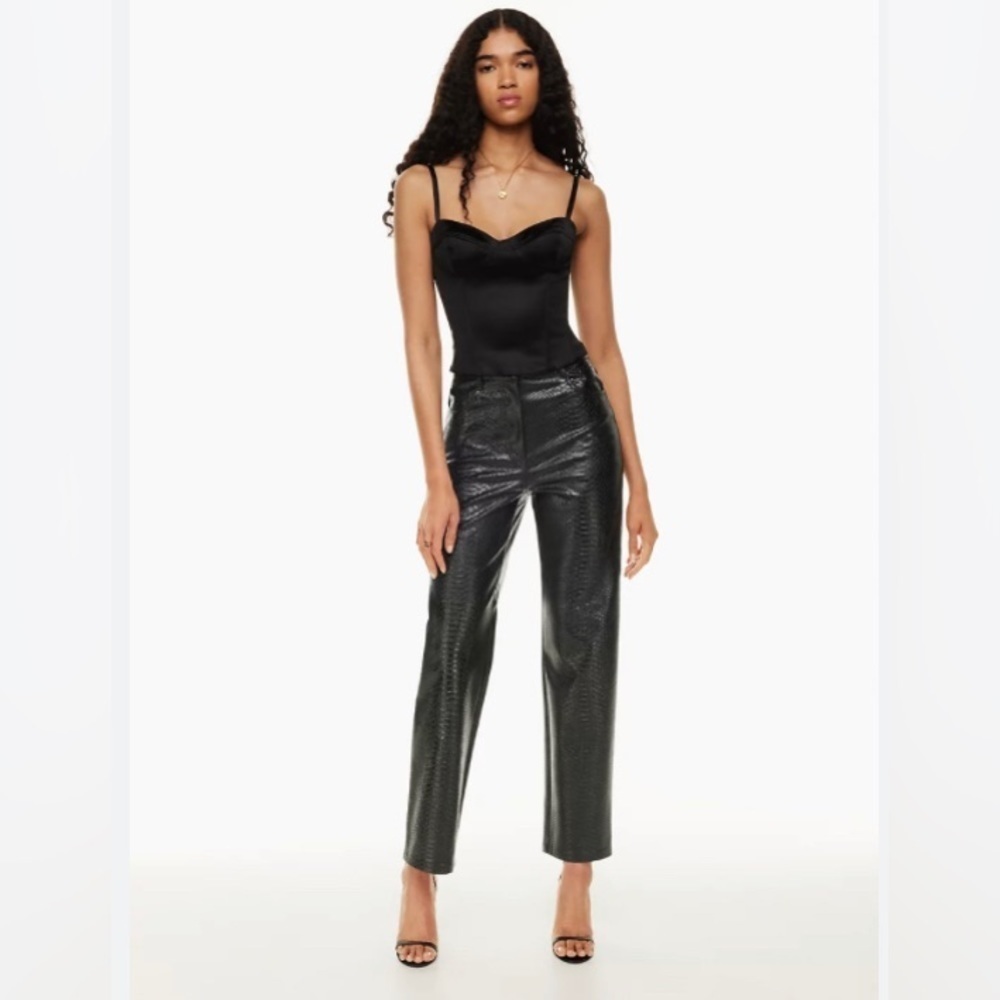 WILFRED Sz 16 Vegan Leather High Rise Pockets Pants By Aritzia